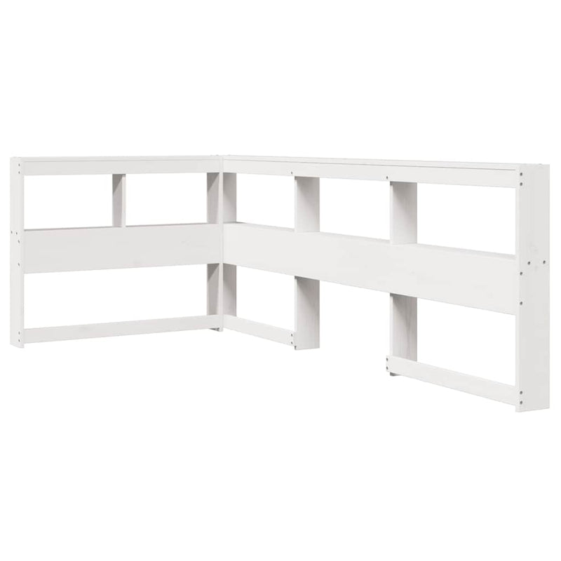 vidaXL fehér tömör fenyőfa könyvespolcos ágy matrac nélkül 75 x 190 cm