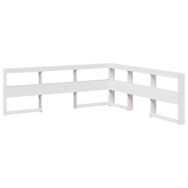 vidaXL fehér tömör fenyőfa könyvespolcos ágy matrac nélkül 180x200 cm