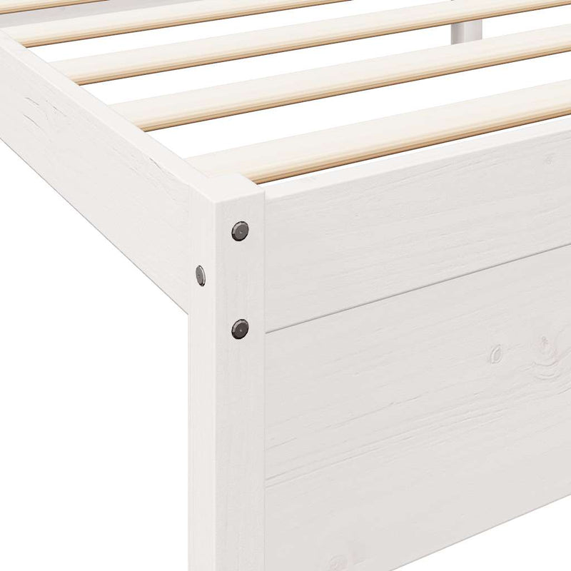 vidaXL fehér tömör fenyőfa könyvespolcos ágy matrac nélkül 180x200 cm
