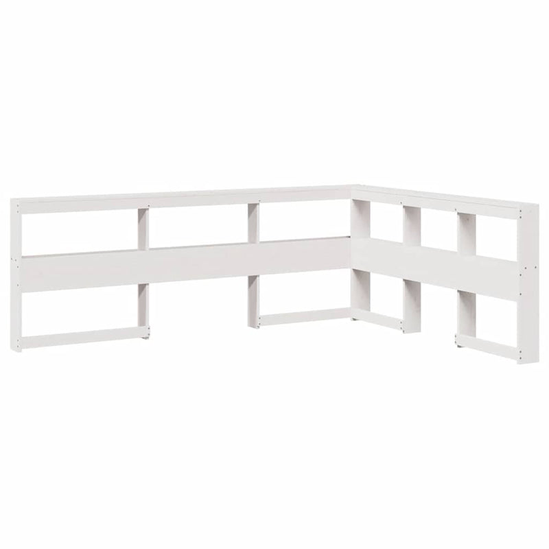 vidaXL fehér tömör fenyőfa könyvespolcos ágy matrac nélkül 150x200 cm