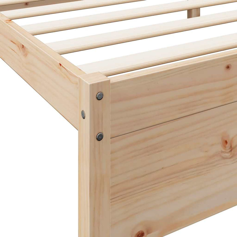 vidaXL tömör fenyőfa könyvespolcos ágy matrac nélkül 140 x 200 cm