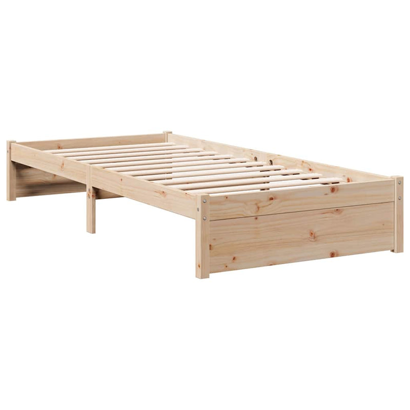 vidaXL tömör fenyőfa könyvespolcos ágy matrac nélkül 90 x 200 cm