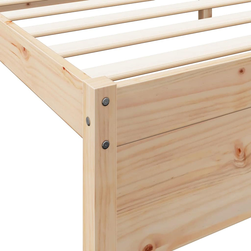 vidaXL tömör fenyőfa könyvespolcos ágy matrac nélkül 90 x 200 cm