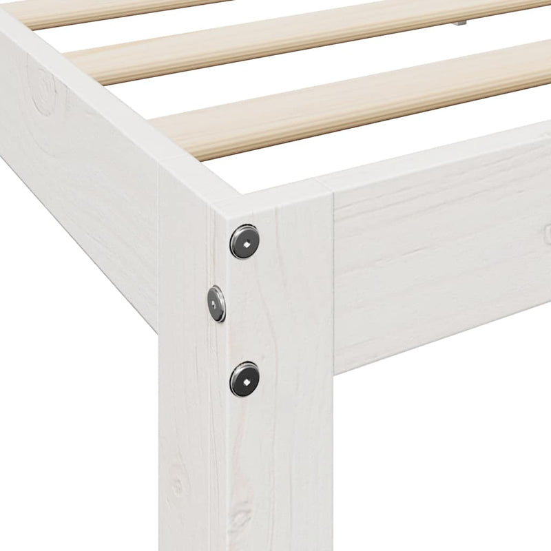 vidaXL fehér tömör fenyőfa könyvespolcos ágy matrac nélkül 150x200 cm