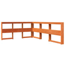 vidaXL barna tömör fenyőfa könyvespolcos ágy matrac nélkül 140 x 200cm