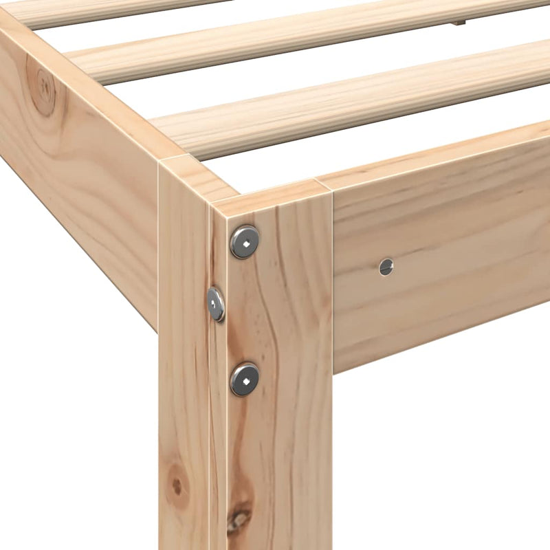 vidaXL tömör fenyőfa könyvespolcos ágy matrac nélkül 90 x 200 cm