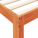 vidaXL barna tömör fenyőfa könyvespolcos ágy matrac nélkül 140 x 190cm