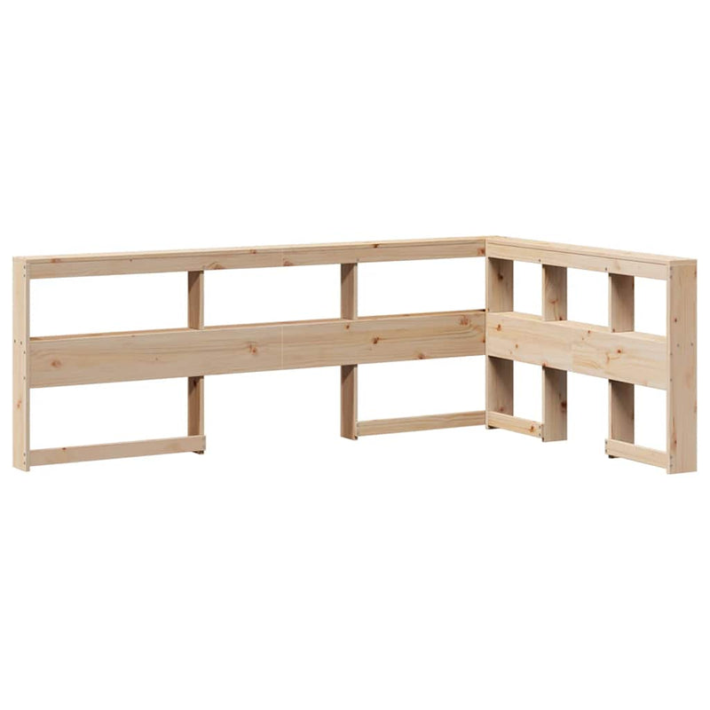 vidaXL tömör fenyőfa könyvespolcos ágy matrac nélkül 135 x 190 cm