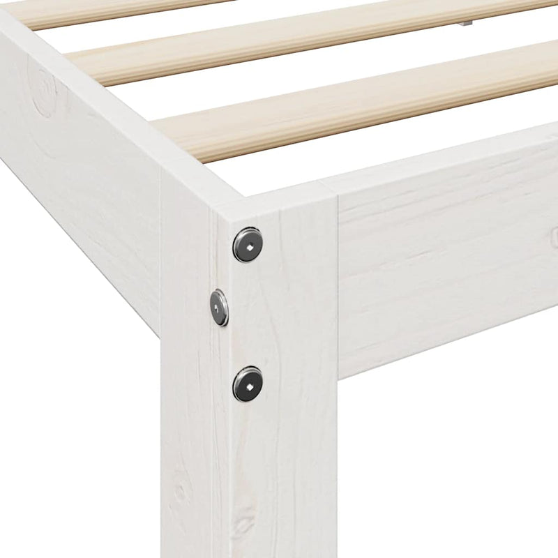 vidaXL fehér tömör fenyőfa könyvespolcos ágy matrac nélkül 135x190 cm