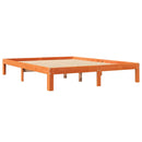 vidaXL barna tömör fenyőfa könyvespolcos ágy matrac nélkül 135 x 190cm