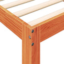 vidaXL barna tömör fenyőfa könyvespolcos ágy matrac nélkül 135 x 190cm