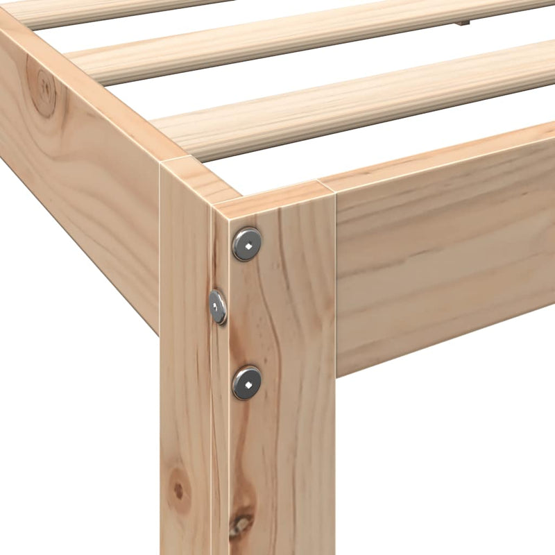 vidaXL tömör fenyőfa könyvespolcos ágy matrac nélkül 120 x 190 cm