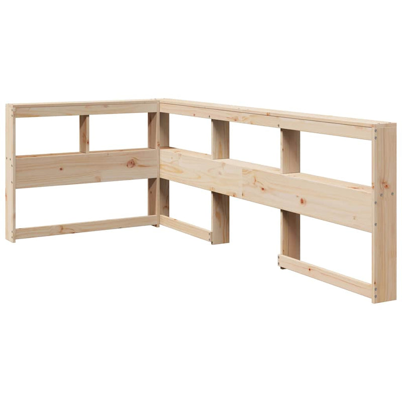 vidaXL tömör fenyőfa könyvespolcos ágy matrac nélkül 90 x 190 cm