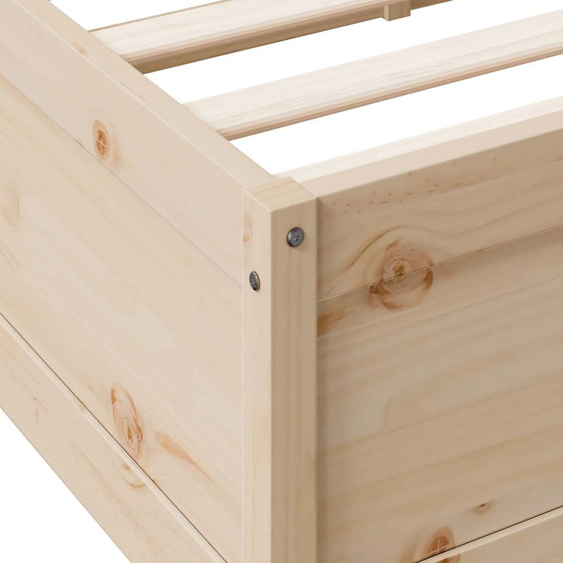 vidaXL tömör fenyőfa könyvespolcos ágy matrac nélkül 90 x 190 cm