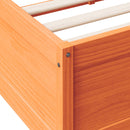 vidaXL barna tömör fenyőfa könyvespolcos ágy matrac nélkül 90 x 190 cm