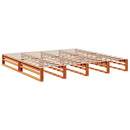 vidaXL barna tömör fenyőfa könyvespolcos ágy matrac nélkül 180 x 200cm