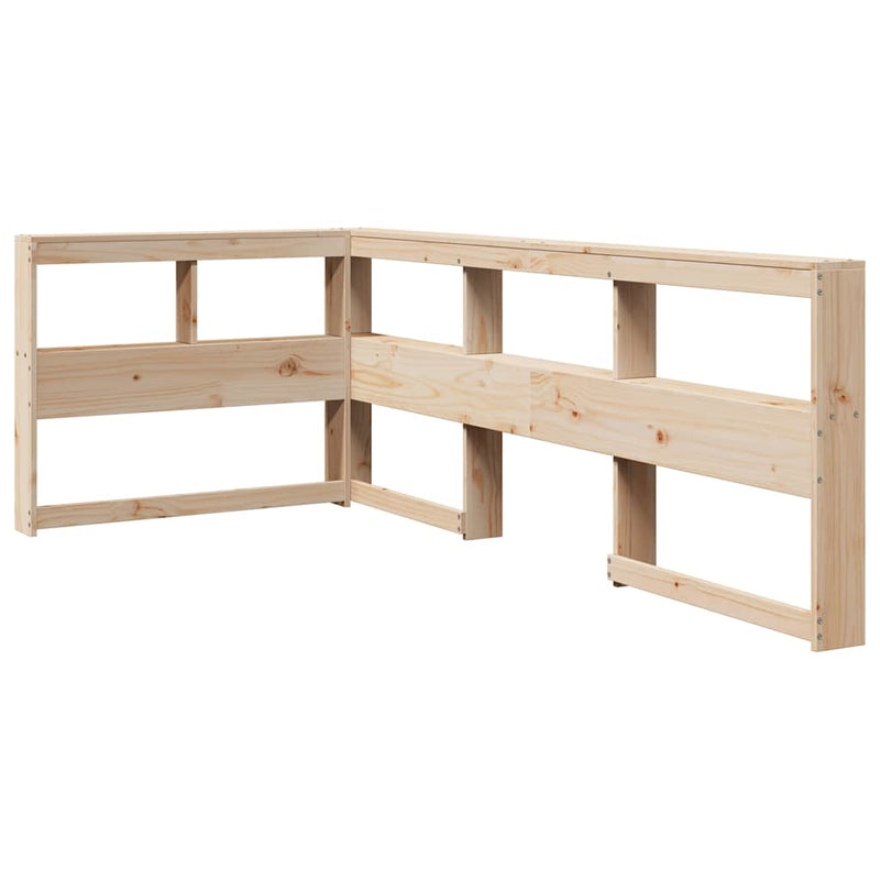 vidaXL tömör fenyőfa könyvespolcos ágy matrac nélkül 90 x 200 cm