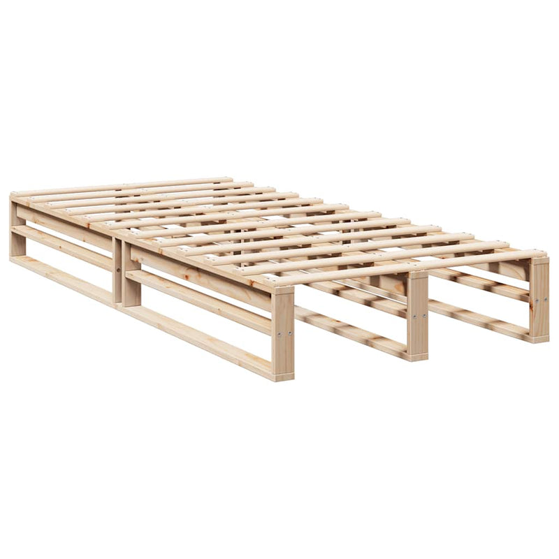 vidaXL tömör fenyőfa könyvespolcos ágy matrac nélkül 90 x 200 cm