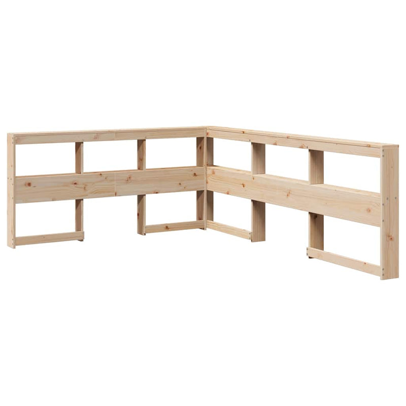 vidaXL tömör fenyőfa könyvespolcos ágy matrac nélkül 135 x 190 cm