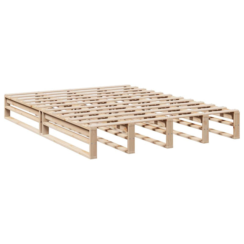 vidaXL tömör fenyőfa könyvespolcos ágy matrac nélkül 135 x 190 cm