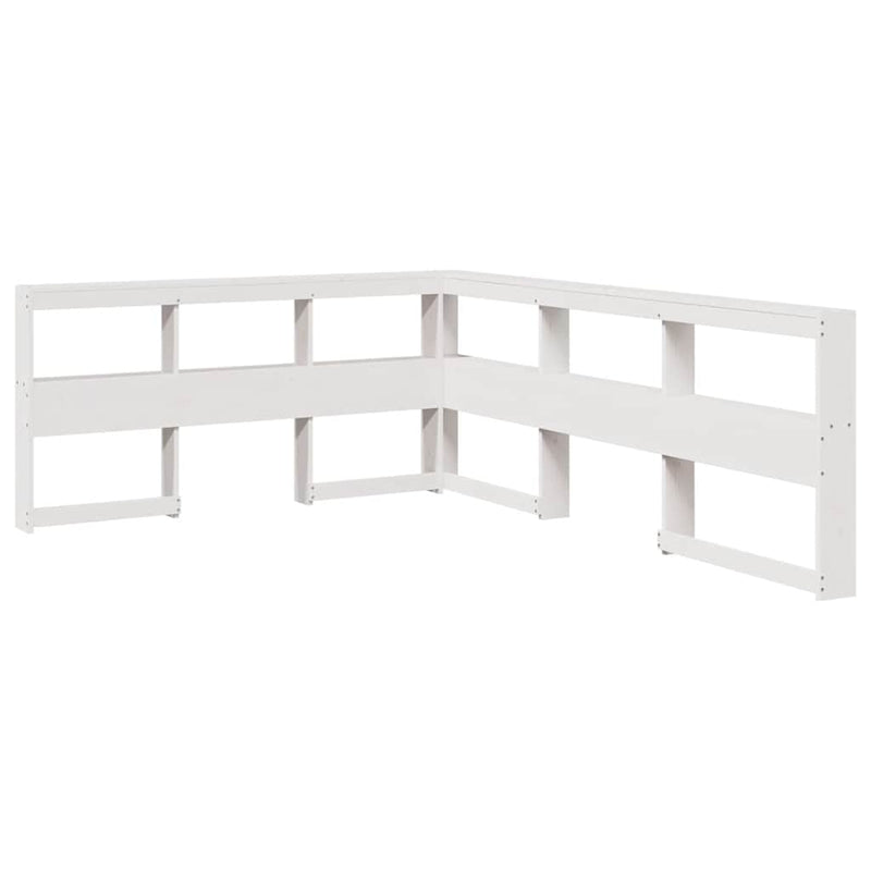 vidaXL fehér tömör fenyőfa könyvespolcos ágy matrac nélkül 135x190 cm