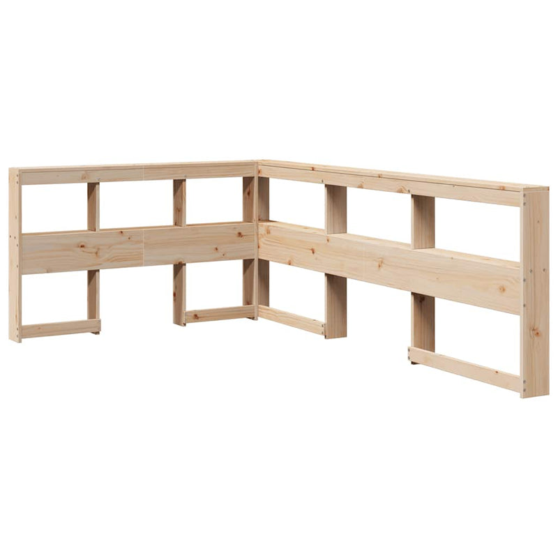 vidaXL tömör fenyőfa könyvespolcos ágy matrac nélkül 120 x 190 cm