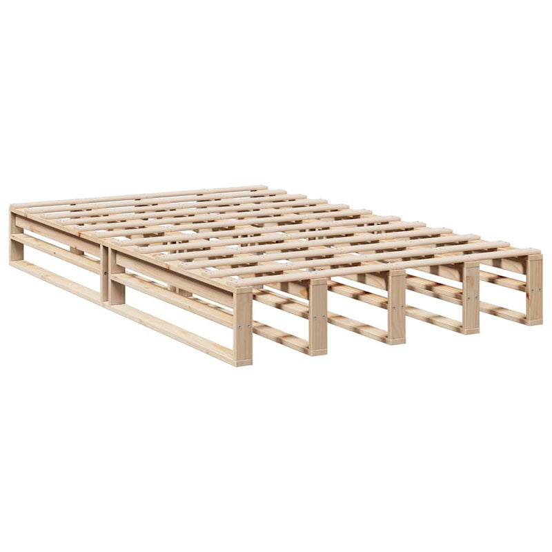 vidaXL tömör fenyőfa könyvespolcos ágy matrac nélkül 120 x 190 cm