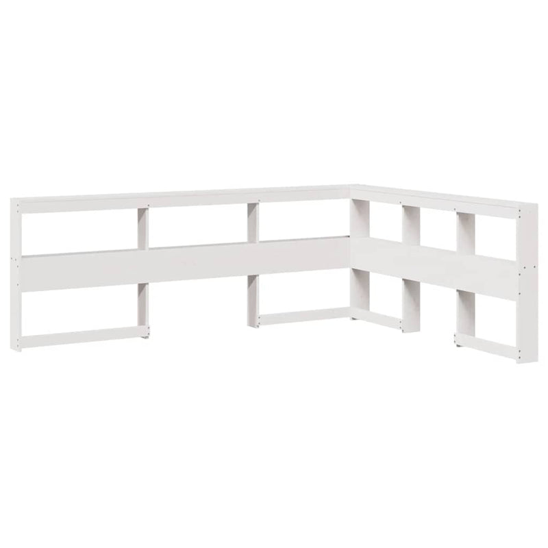 vidaXL fehér tömör fenyőfa könyvespolcos ágy matrac nélkül 150x200 cm