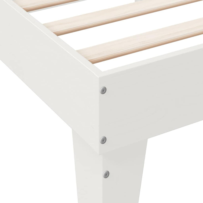vidaXL fehér tömör fenyőfa könyvespolcos ágy matrac nélkül 150x200 cm