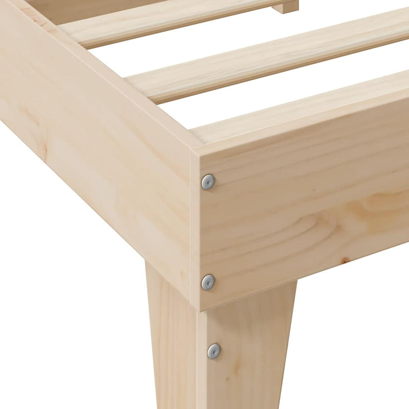 vidaXL tömör fenyőfa könyvespolcos ágy matrac nélkül 135 x 190 cm