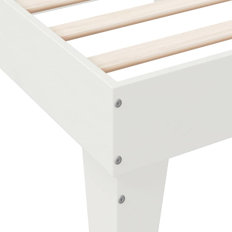 vidaXL fehér tömör fenyőfa könyvespolcos ágy matrac nélkül 135x190 cm