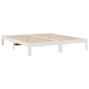 vidaXL családi ágykeret matrac nélkül fehér 270x200cm tömör fa fenyőfa