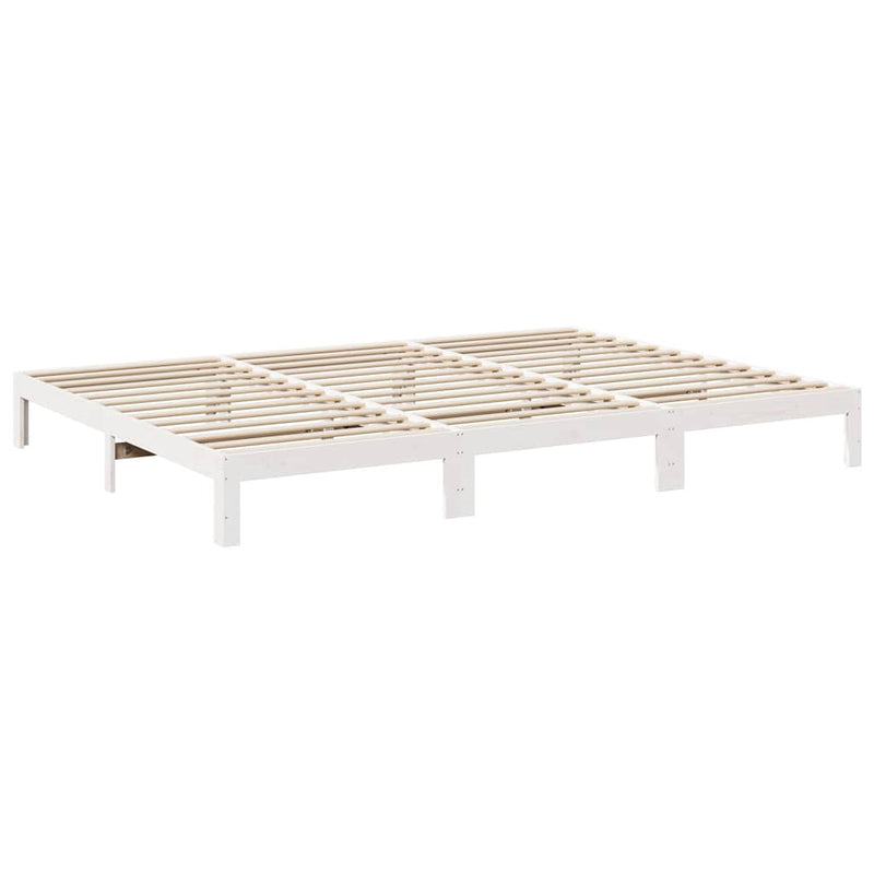 vidaXL családi ágykeret matrac nélkül fehér 270x200cm tömör fa fenyőfa