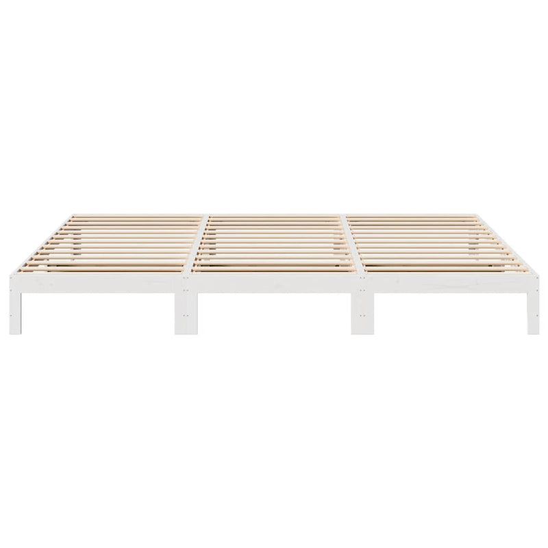 vidaXL családi ágykeret matrac nélkül fehér 270x200cm tömör fa fenyőfa