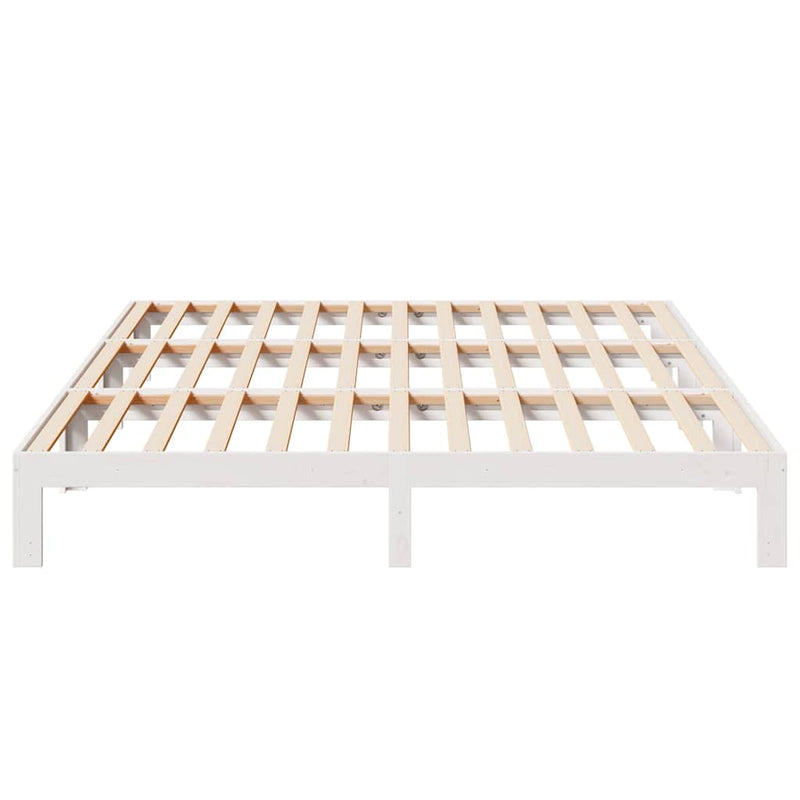 vidaXL családi ágykeret matrac nélkül fehér 270x200cm tömör fa fenyőfa