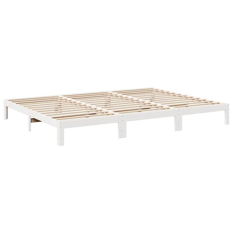 vidaXL családi ágykeret matrac nélkül fehér 270x200cm tömör fa fenyőfa