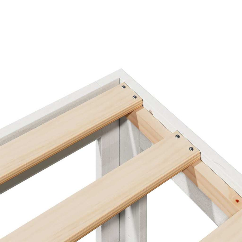 vidaXL családi ágykeret matrac nélkül fehér 270x200cm tömör fa fenyőfa