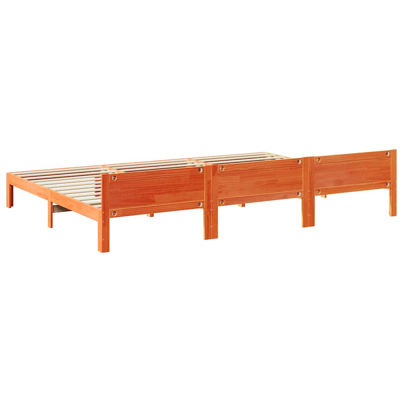 vidaXL családi ágykeret matrac nélkül viaszbarna 240x200 cm