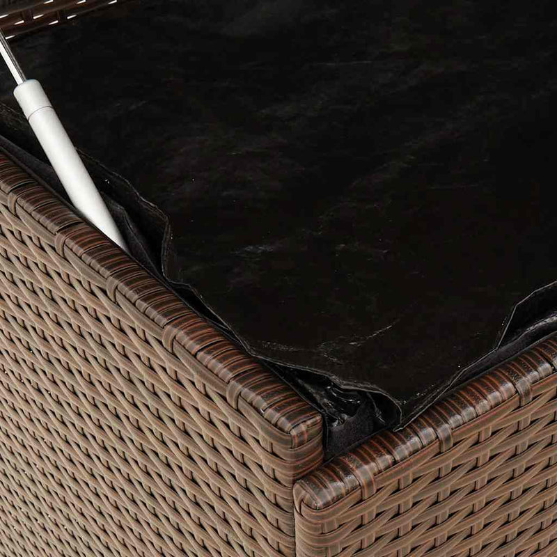 vidaXL barna polyrattan kerti tárolóláda kerekekkel 110x55x73 cm