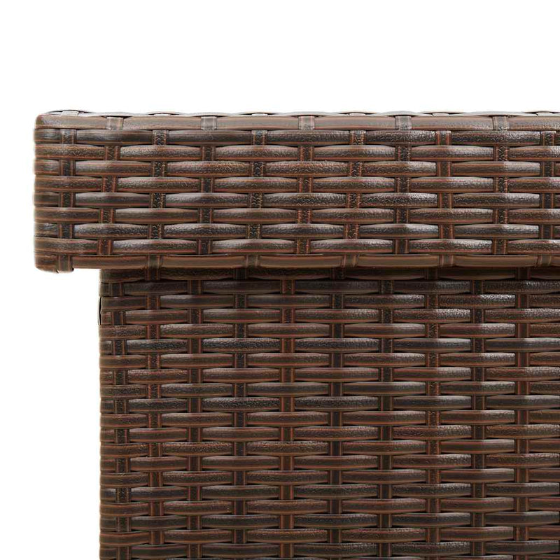 vidaXL barna polyrattan kerti tárolóláda kerekekkel 110x55x73 cm