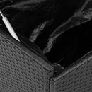 vidaXL fekete polyrattan kerti tárolóláda kerekekkel 160x55x75 cm