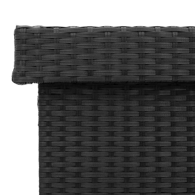 vidaXL fekete polyrattan kerti tárolóláda kerekekkel 160x55x75 cm