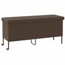 vidaXL barna polyrattan kerti tárolóláda kerekekkel 160x55x75 cm