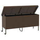 vidaXL barna polyrattan kerti tárolóláda kerekekkel 160x55x75 cm
