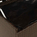 vidaXL barna polyrattan kerti tárolóláda kerekekkel 160x55x75 cm