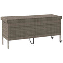 vidaXL szürke polyrattan kerti tárolóláda kerekekkel 160x55x75 cm