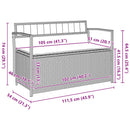 vidaXL fekete polyrattan kerti tároló pad párnával