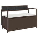 vidaXL barna polyrattan kerti tárolópad párnával