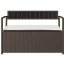 vidaXL barna polyrattan kerti tárolópad párnával