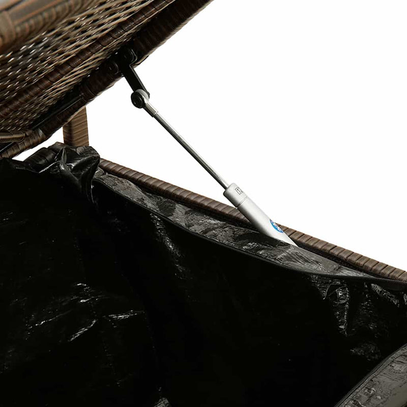 vidaXL barna polyrattan kerti tárolópad párnával